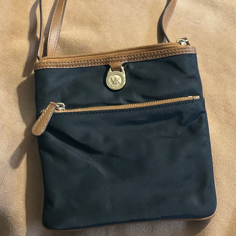 Michael Kors Black and Brown Crossbody Bag